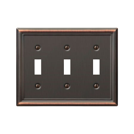 Amerelle Amerelle Chelsea Aged Bronze 3 gang Stamped Steel Toggle Wall Plate 1 pk 149TTTDB